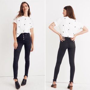 MADEWELL Mid Rise Skinny Jeans Berkeley Black RR41